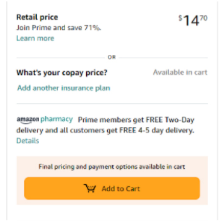 Amazon Pharmacy Cart